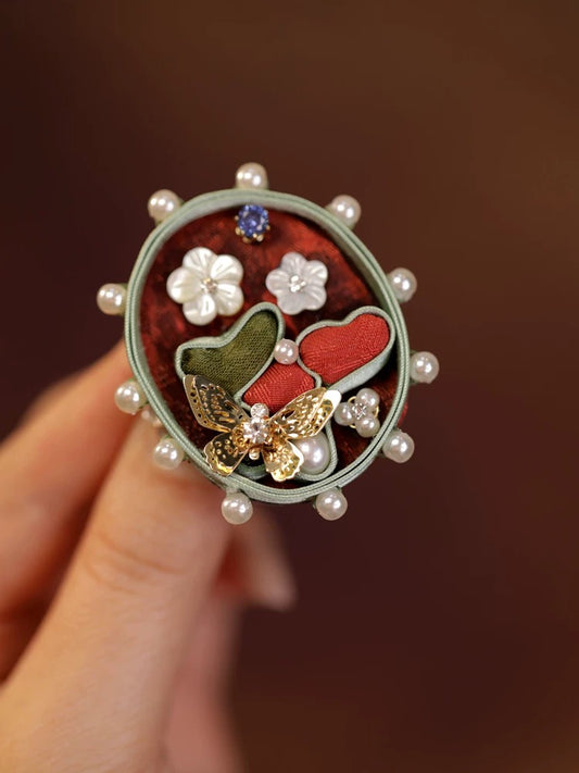 Butterfly Among Blossoms - Handmade