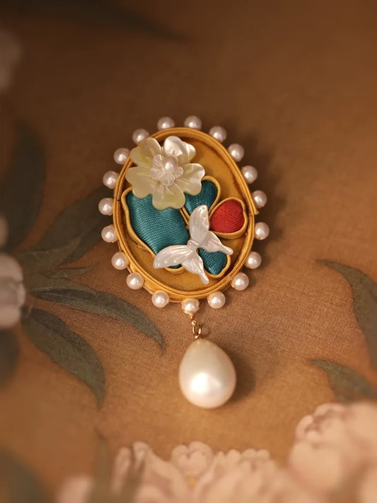 Floral Verse in Azure - Handmade