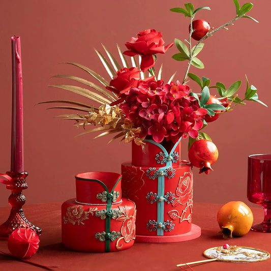 Crimson Bloom Vase - Winter Edition