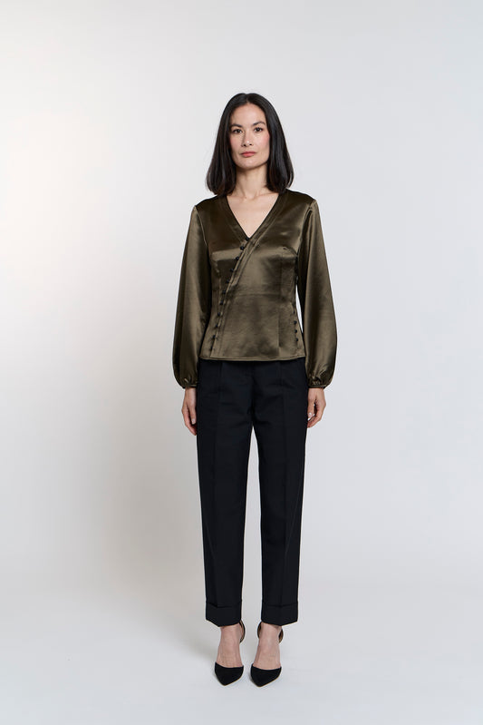 Asym Amélie Top - Olive Green