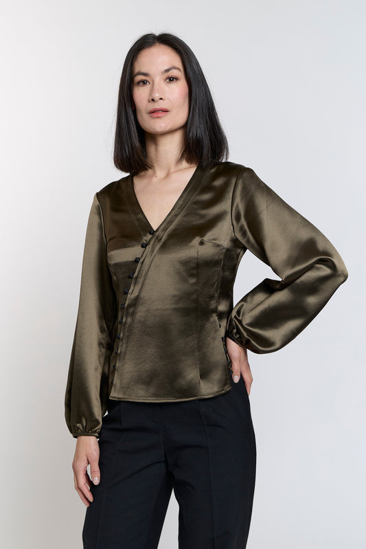 Asym Amélie Top - Olive Green