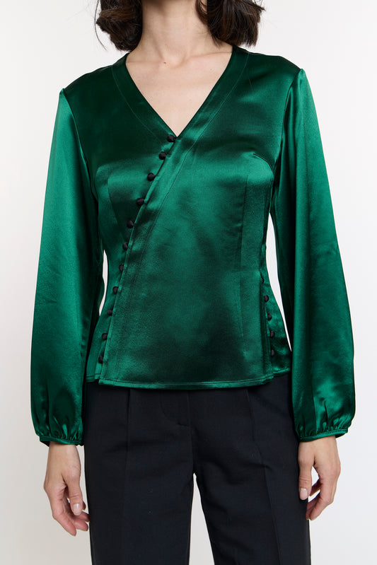 Asym Amélie Top - Emerald Green