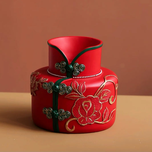 Crimson Bloom Vase - Winter Edition