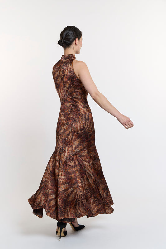 Unique Piece - Brown Halter Neck Dress