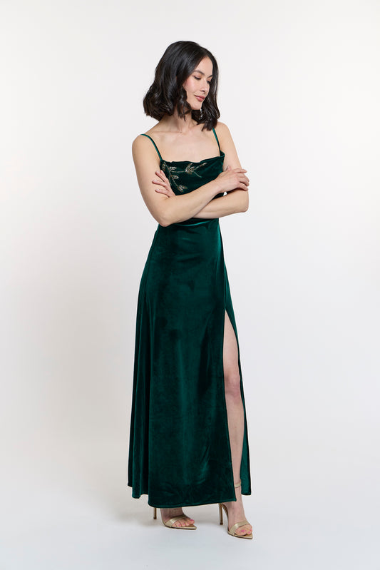 Velvet Dress Green - Sample
